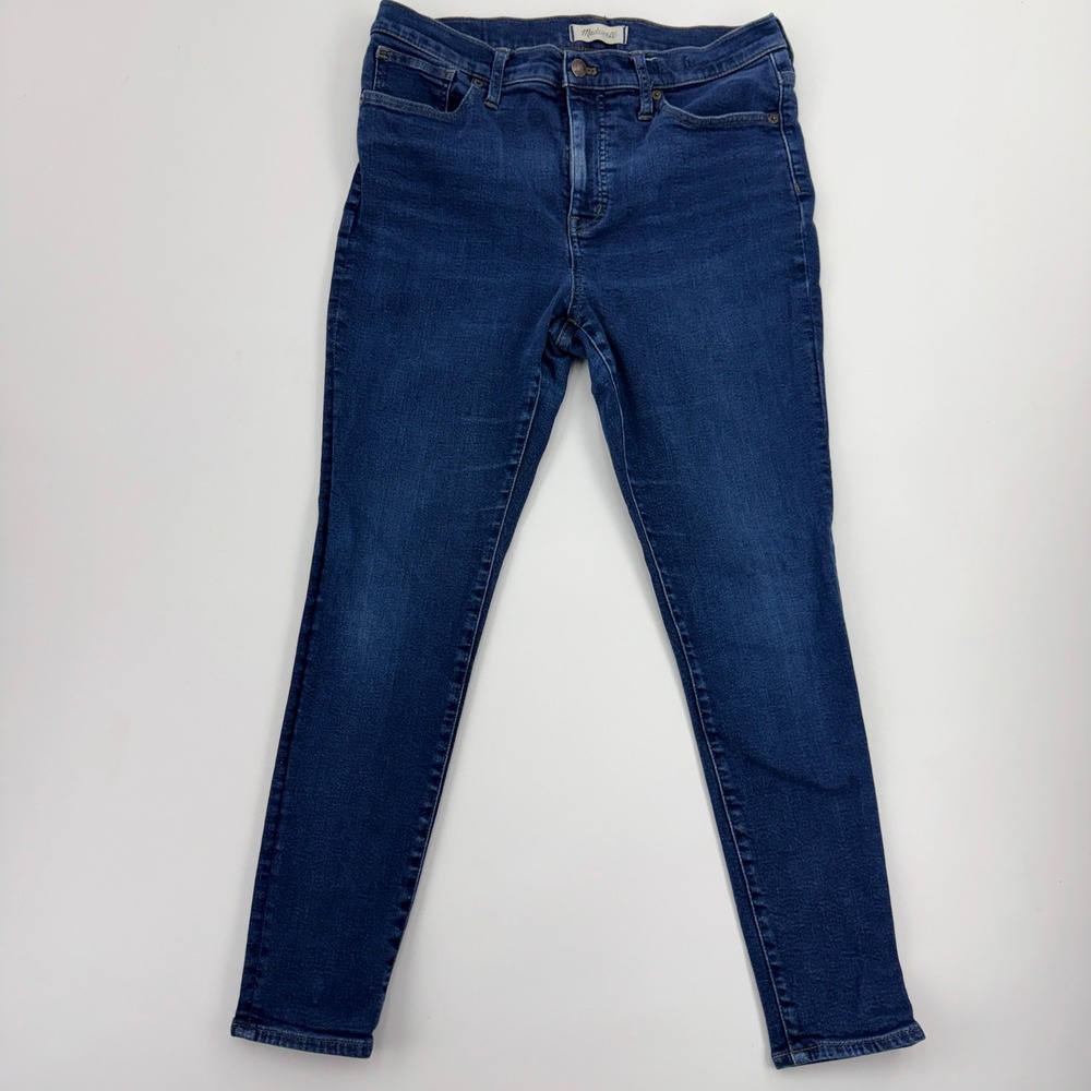 Madewell 9 Inch Mid-Rise Skinny‎ Jeans Blue Dark Wash Denim Size 31